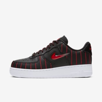 Nike Air Force 1 Jewel - Férfi Utcai Cipő - Fekete/Fekete/Fehér/Piros